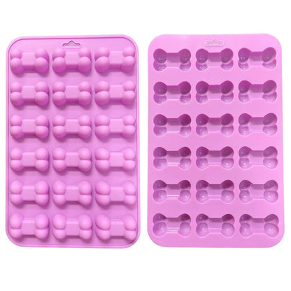 Bones silicone dog treat mould - pink, two sizes